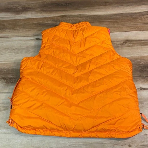 Coldwater Creek Reversible Puffer Vest Orange Pink Goose Down Womens Medium - Picture 5 of 7